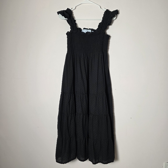 Hill House Dresses & Skirts - Hill House Home Ellie Nap Dress Black Swiss Dot Smocked Tiered Midi Dress Medium